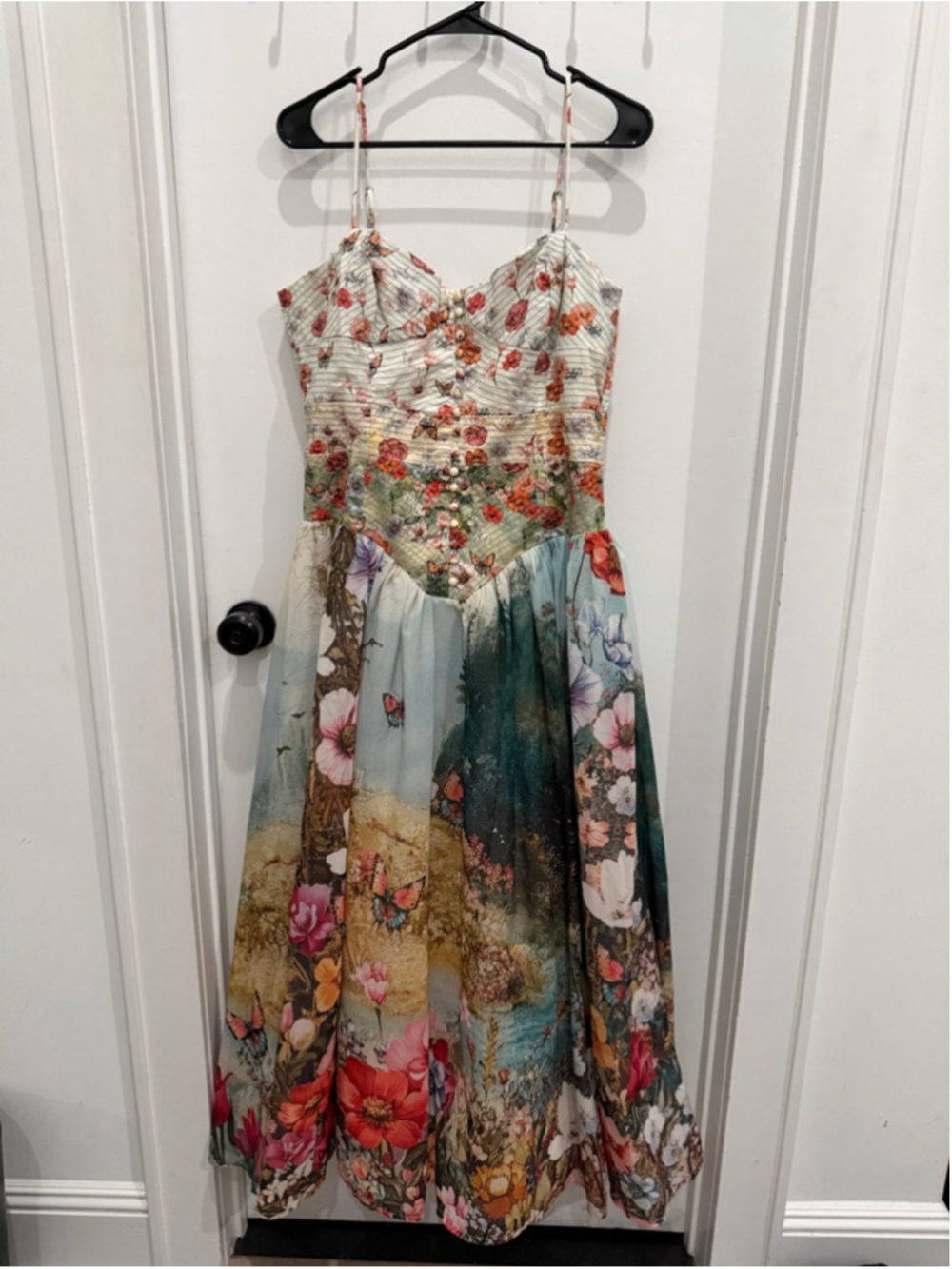 Anthropologie Muse Basque-Waist Midi Dress NWT Size Large - Picture 3 of 4